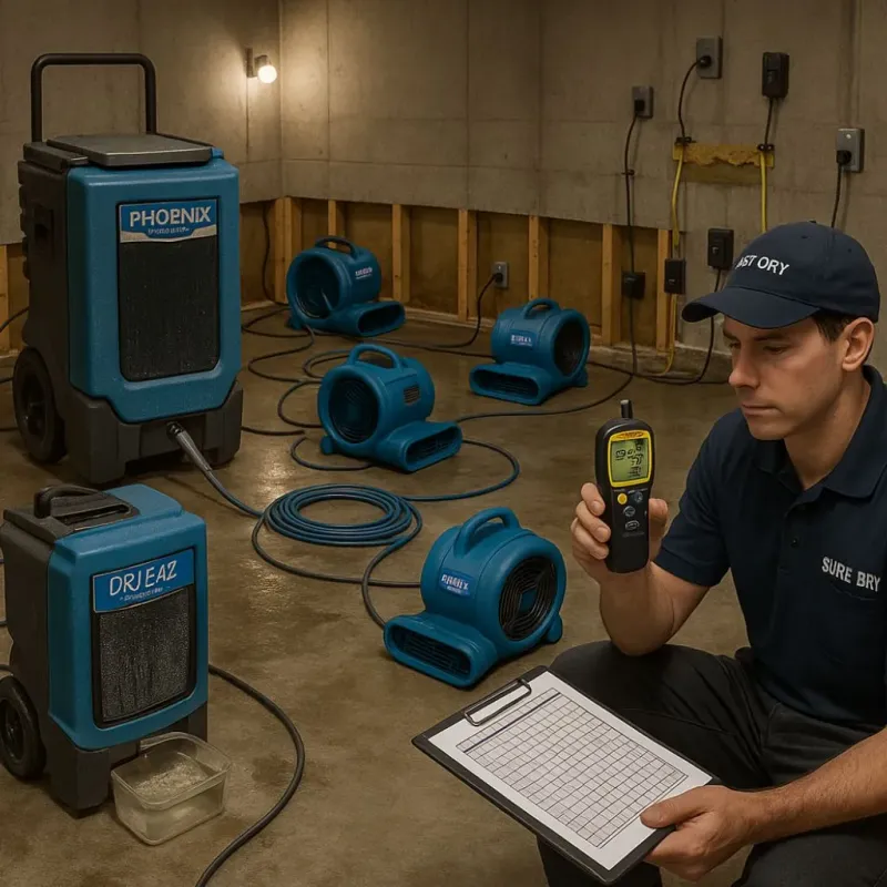 Structural Drying and Dehumidification process in North Pembroke, MA